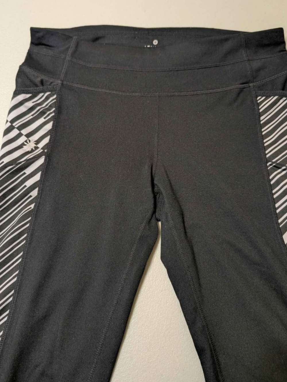 Athleta black and white leggings, medium